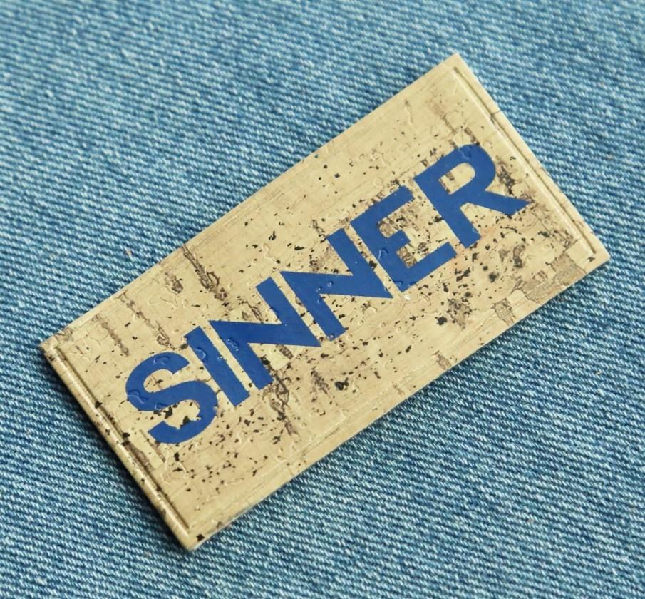 custom tree style printed logo leather label