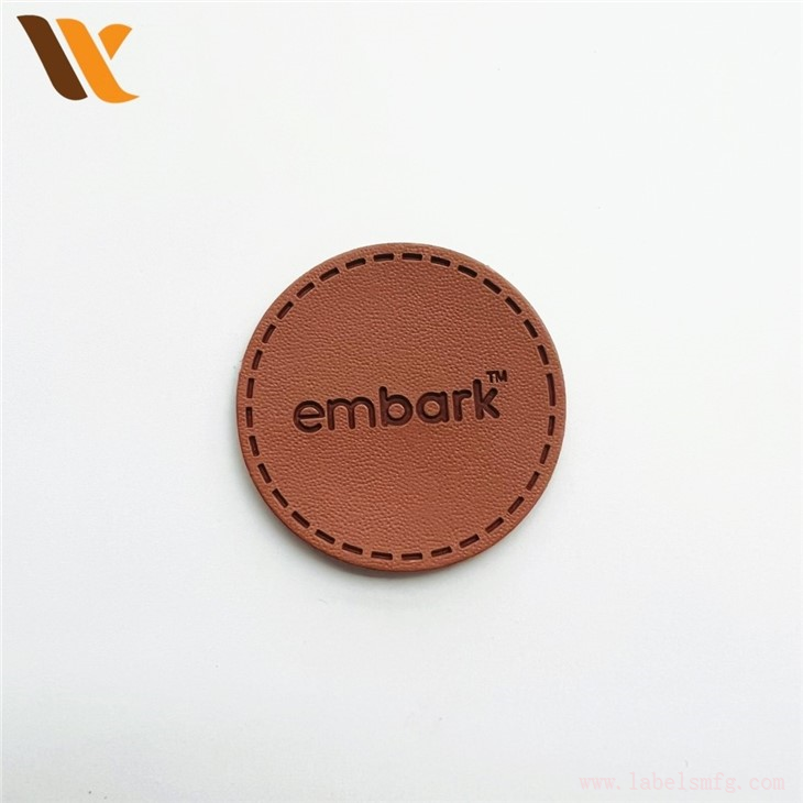 Custom Trademark Leather Name Patch Round Badge